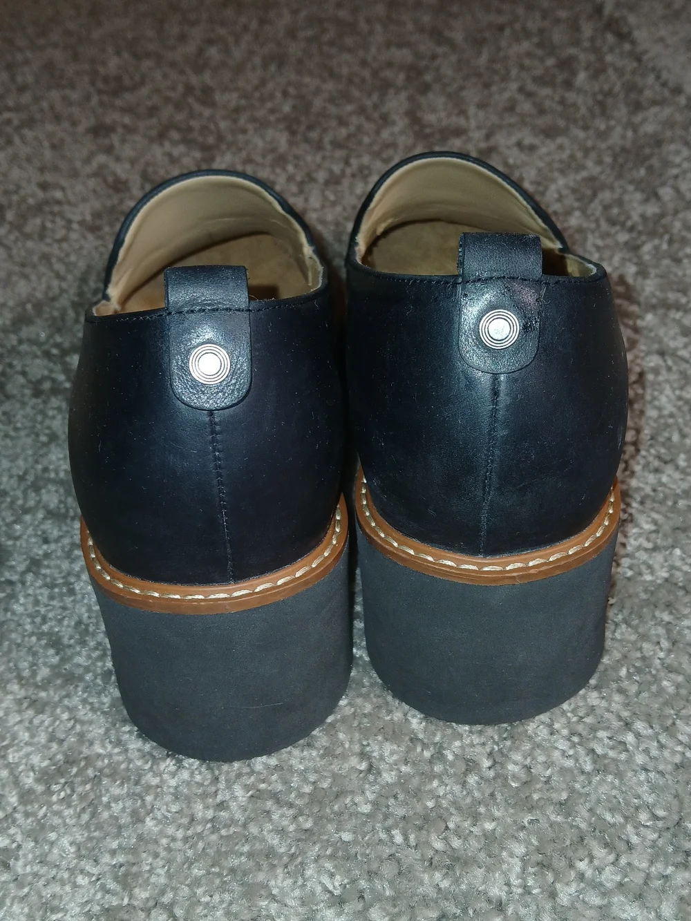 Naturalizer Women's Lug Sole Healed Loafers Shoes Size 8M Black Cabaret‎